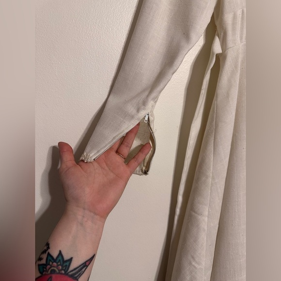 Vintage 70’s Prairie Daisy Lace Long Sleeve White Wedding Gown Handmade - Picture 3 of 8